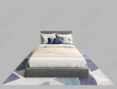 现代单人床3D模型下载